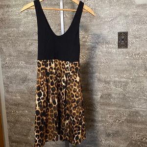Express size 2 cheetah skirt with pockets tank dress